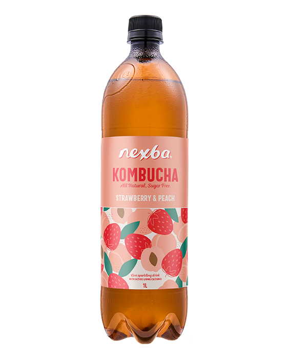 Strawberry & Peach Kombucha 1L